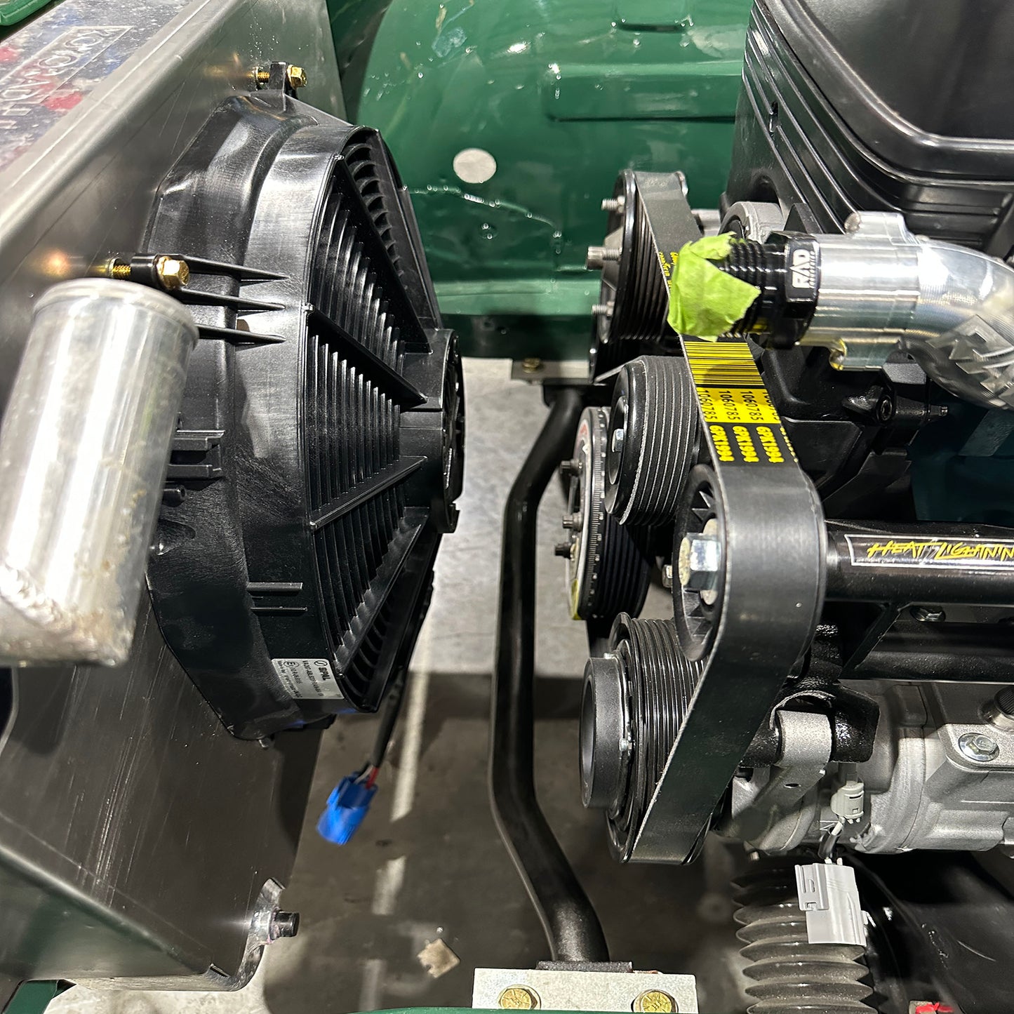 S30 Datsun Aluminum Fan Shroud | Koyo Radiator + SPAL 16" Fan