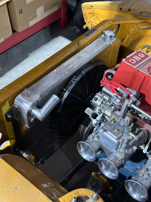 S30 Datsun Aluminum Fan Shroud | Koyo Radiator + SPAL 16" Fan